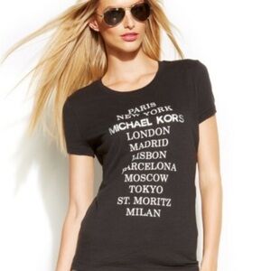 Michael By Michael Kors Cities Graphic T-Shirt Women’s M S/M Runs Small Fitted